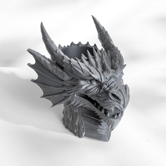 Dragon Planter Pot Bust with Drainage: Modern and Unique